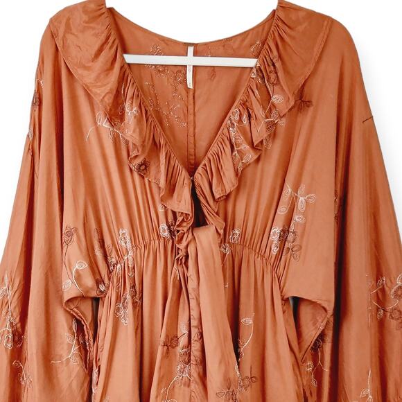 Free People SZ S Dance All Night Romper OB1245766 Bronze - Picture 3 of 6